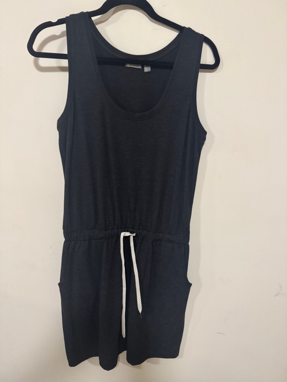 Zella Black Sleeveless Kids Drawstring One-Piece